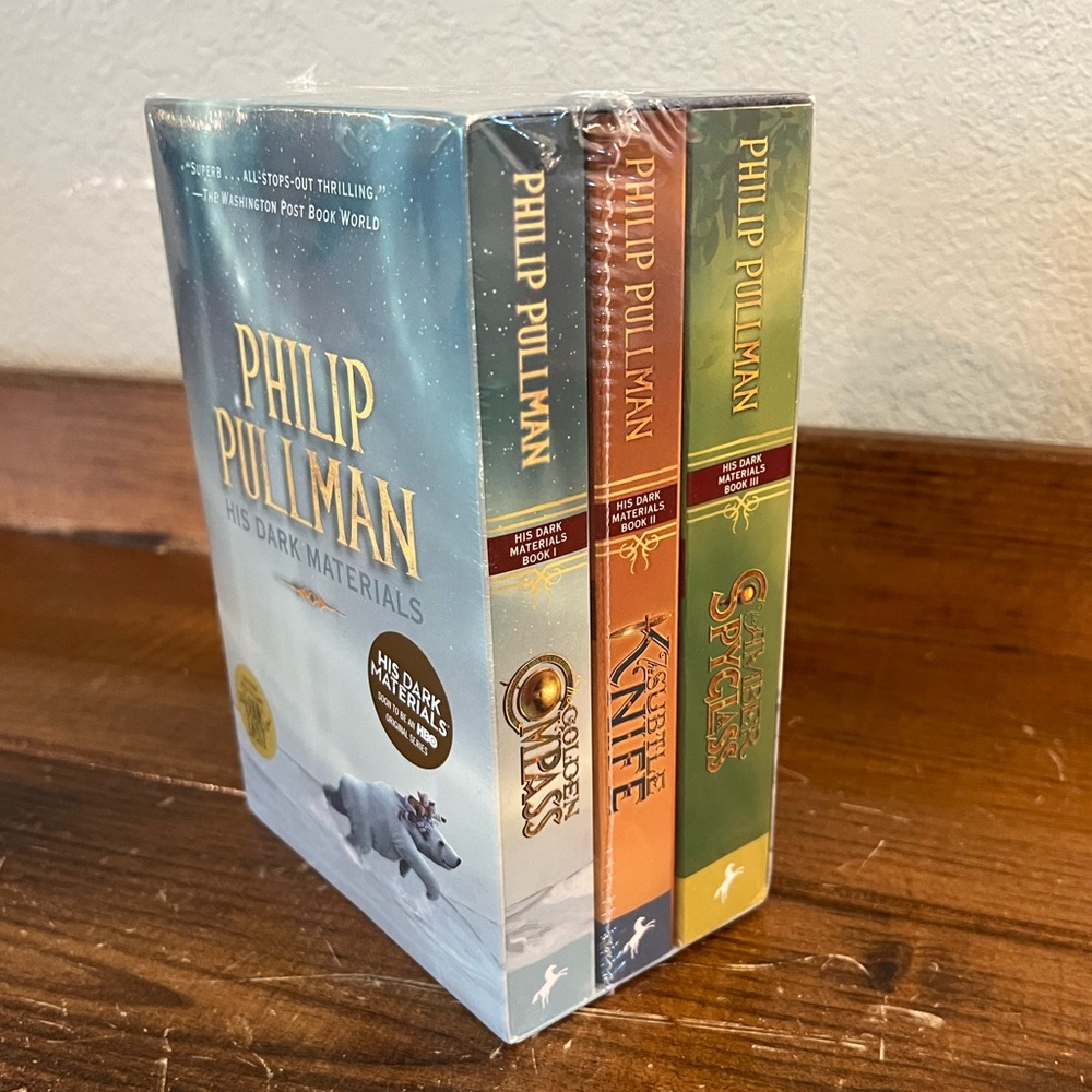 Philip Pullman “His Dark Materials” trilogy, paperback books